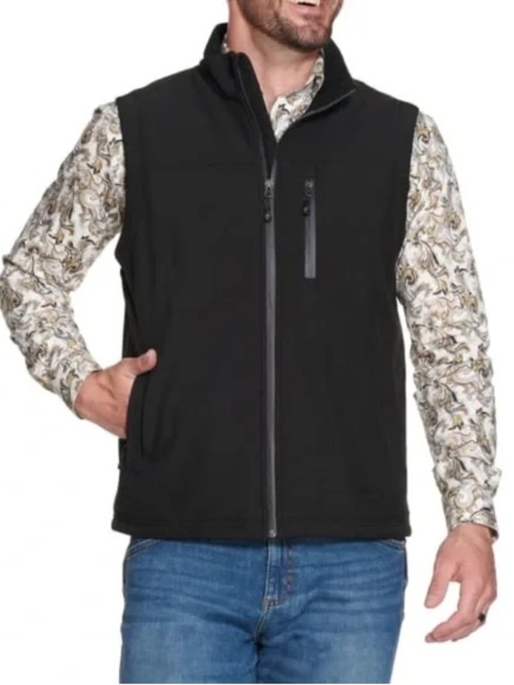 Rafter C Men’s Vest Black Size XL 
Softshell Cowboy Lined Zip Rodeo Western